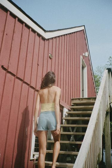 TRF DENIM CHINO SHORTS - Blue by Zara