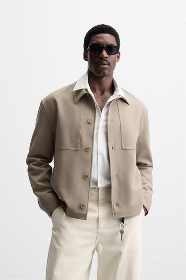 BOXY FIT OVERSHIRT - camel by Zara
