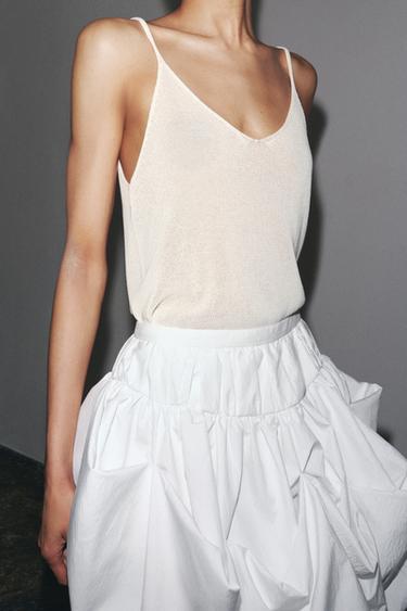 ZW COLLECTION BALLOON MINI SKIRT - White by Zara - Image 3