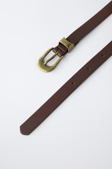 LEATHER-EFFECT BELT - Brown by Zara - Image 1