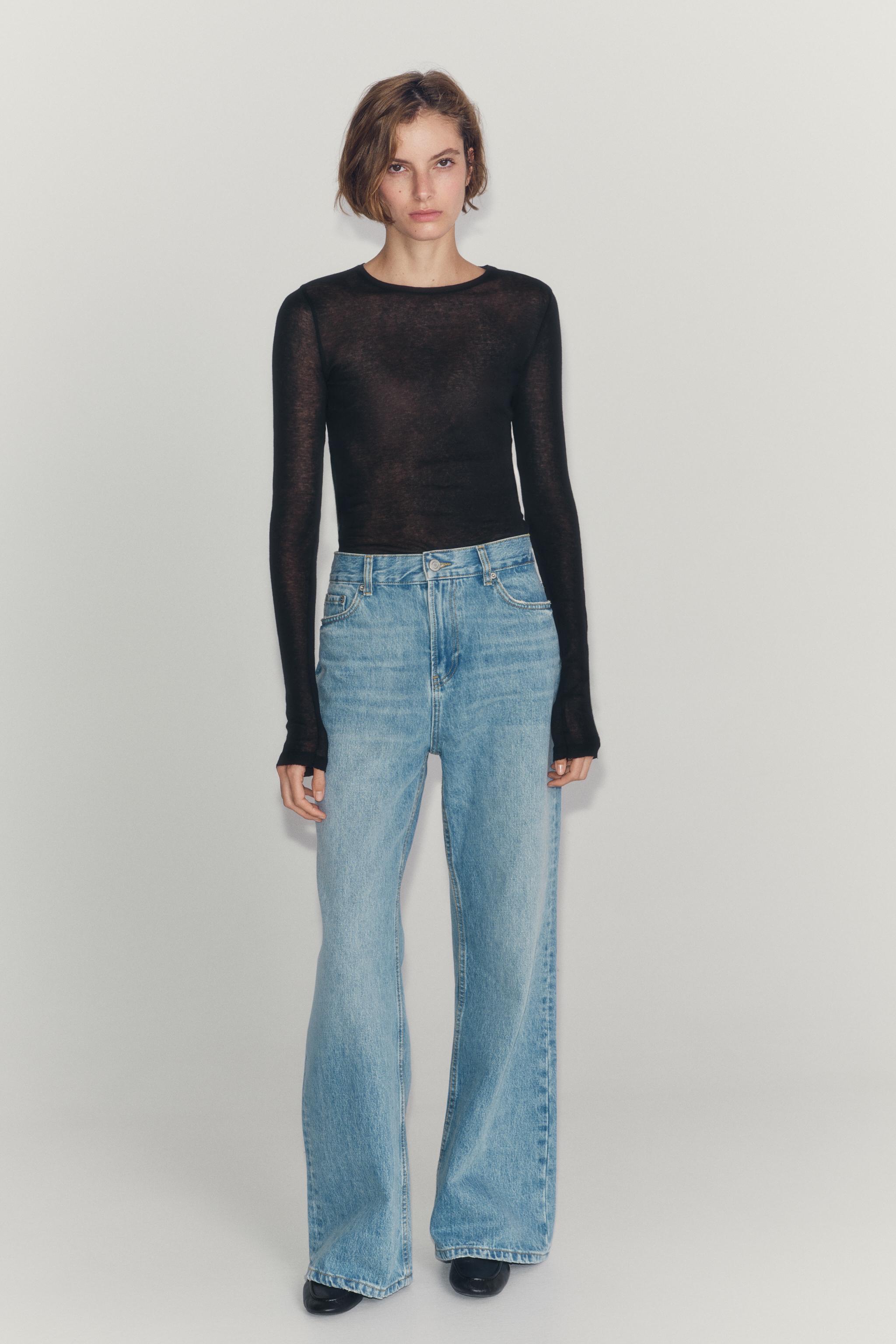 Женские джинсы Zara ZW COLLECTION LOW-RISE RELAXED FLARE JEANS