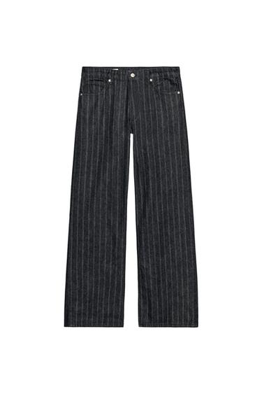 JEANS TRF RAYAS TIRO BAJO - Índigo oscuro de Zara