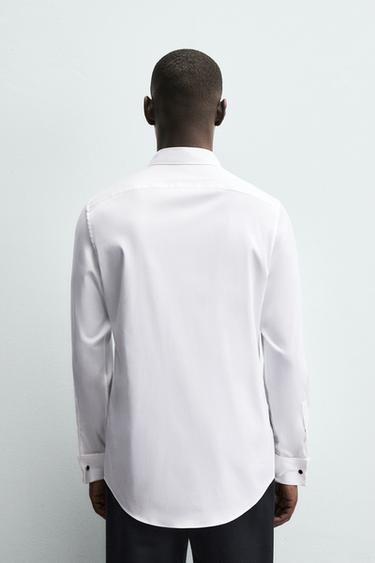 SLIM FIT SHIRT WITH CUFFLINKS - White by Zara - Image 2