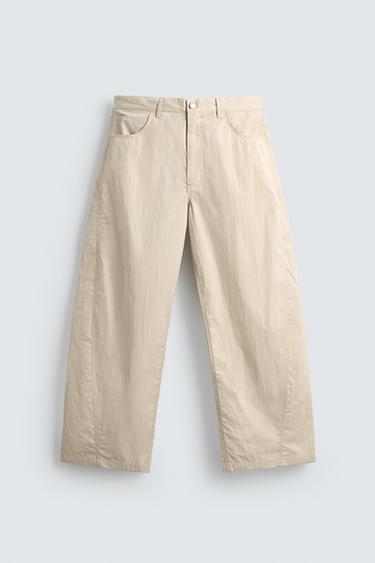 CURVED FIT TROUSERS - Ecru by Zara