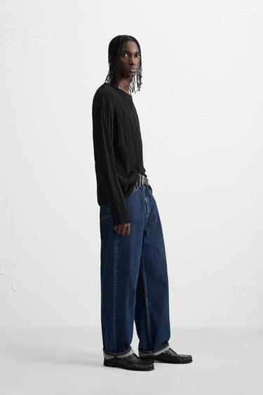 DECONSTRUCTED TEXTURED SWEATER - Black by Zara - Image 3