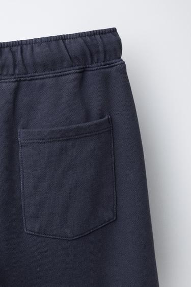 PANTALON DROIT À DÉCOUPES - Bleu de Zara - Image 3