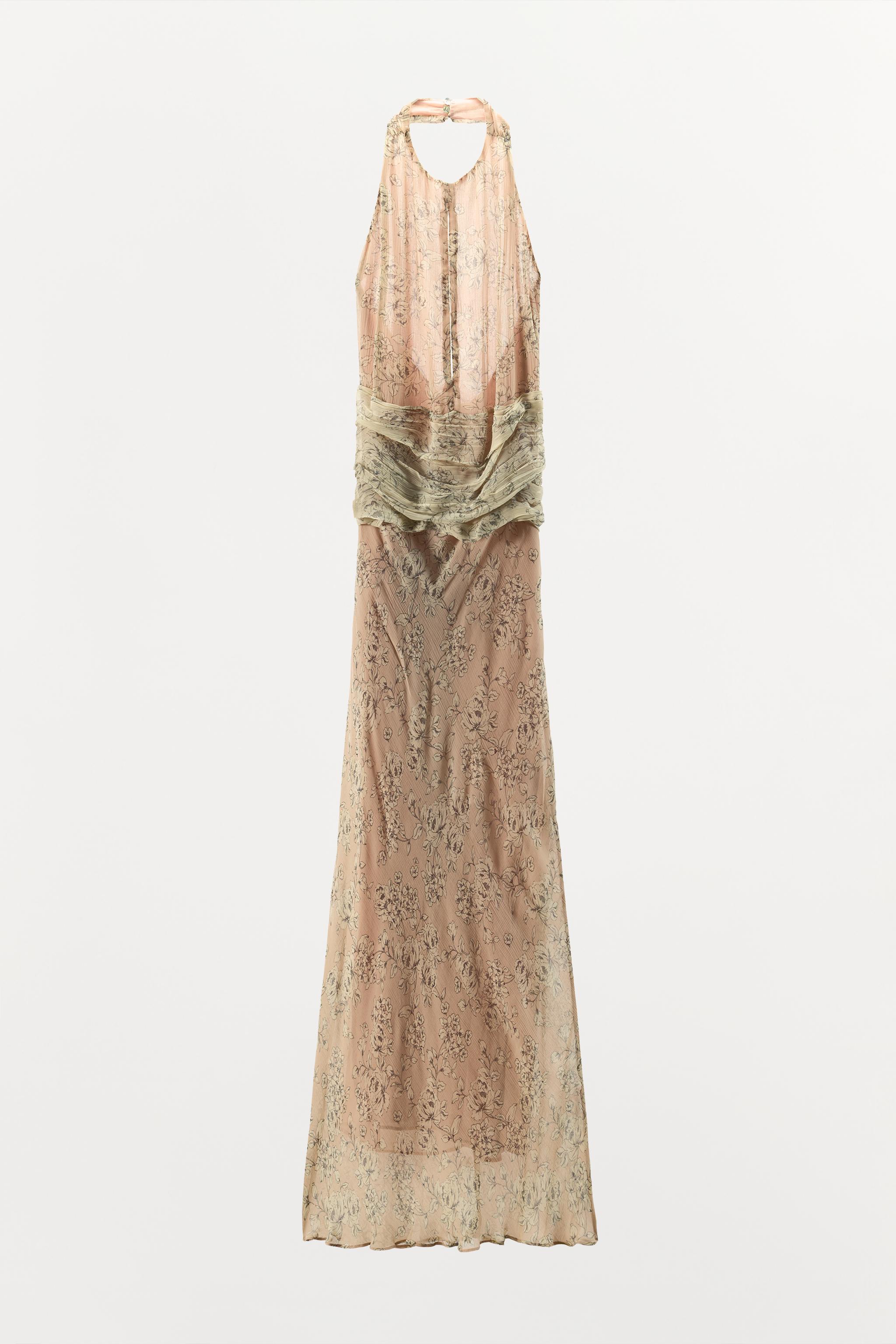 ROBE HALTER À IMPRIMÉ FLEURI