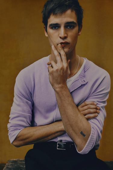Zara COTTON CARDIGAN - Violet - Image 0