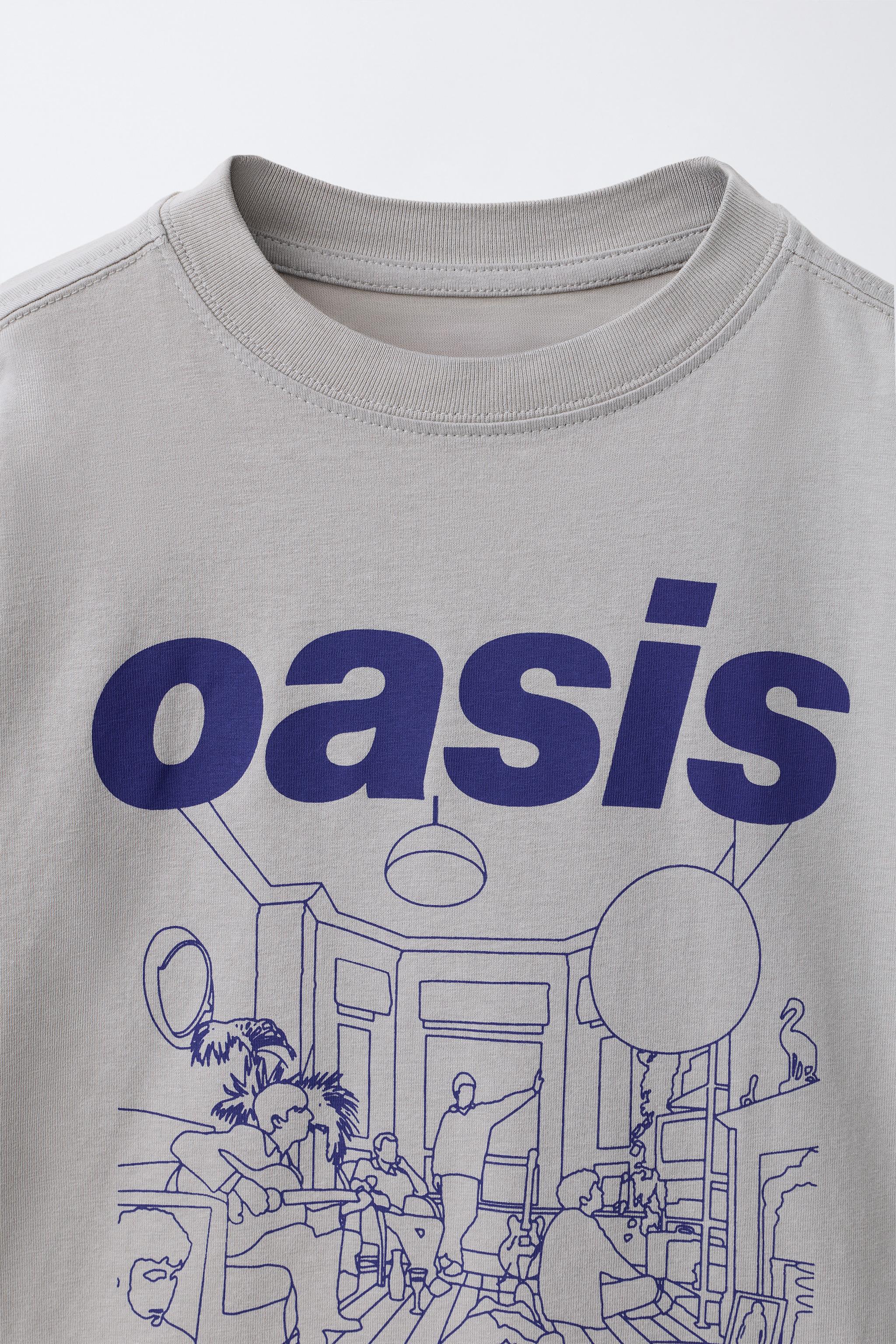 OASIS ®プリントTシャツ - グレー | ZARA Japan / 日本