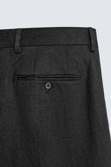 100% LINEN TWILL SUIT TROUSERS AARON LEVINE X ZARA - Black by Zara - Image 7