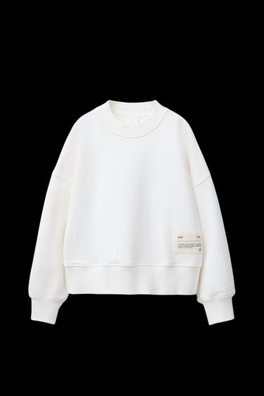 Zara LABEL SWEATSHIRT - Ecru - Image 0