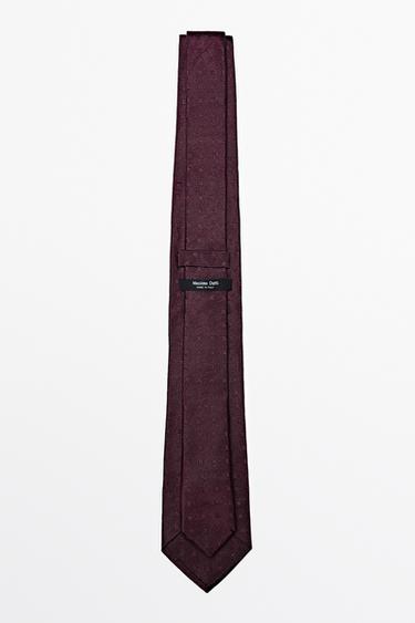 100% silk tie with embroidered detail — white 2