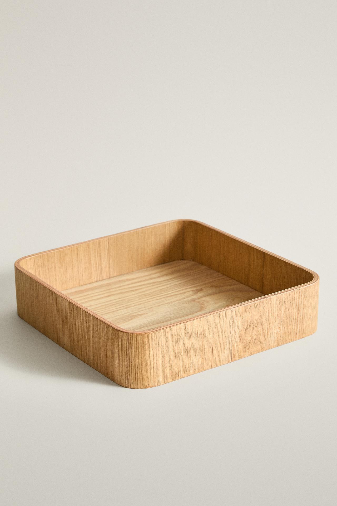 WOODEN NAPKIN HOLDER — Light beige