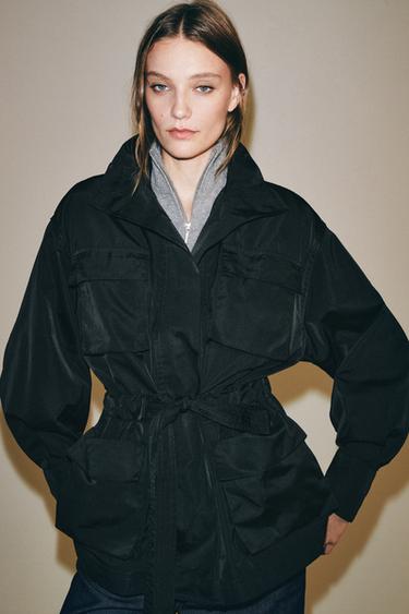 ZW COLLECTION BELTED JACKET - Black by Zara