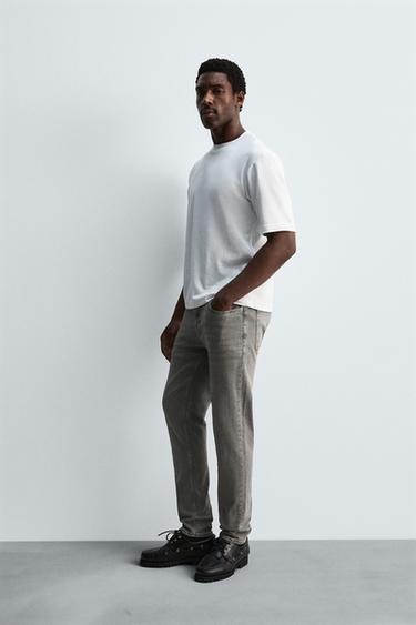 JEANS SLIM FIT - Cinzento da Zara