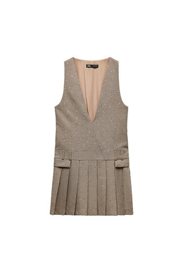 PLEATED PINAFORE DRESS