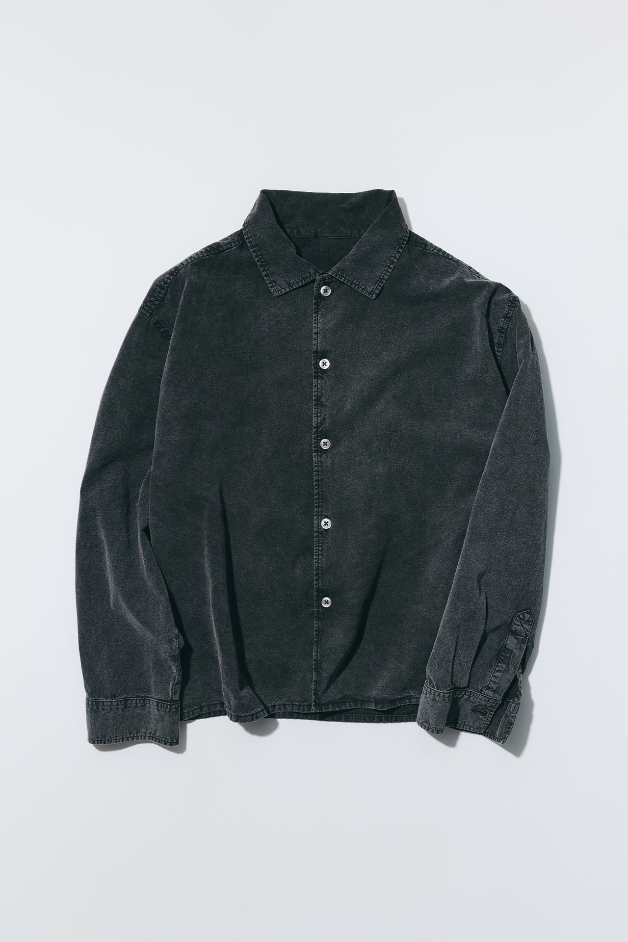 WASHED EFFECT SHIRT — Gray