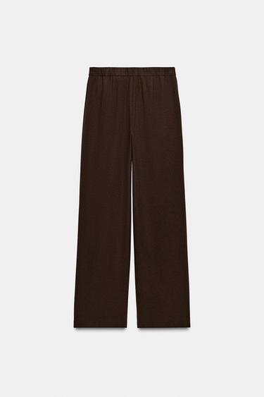 PANTALON DROIT TAILLE NORMALE - Marron de Zara - Image 7