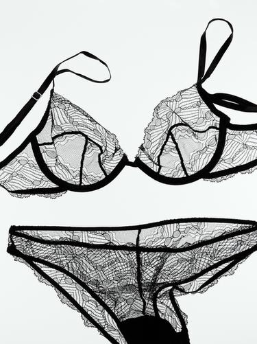 Soutien-gorge en dentelle à armatures - Noir de Zara