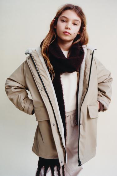 RUBBERISED SHEEPSKIN JACKET - Mid-ecru by Zara