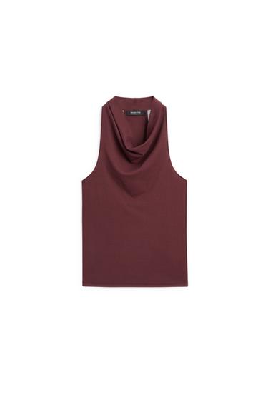 Top drapé 100 % coton - blanc de Zara