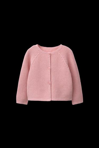 Zara KNIT CARDIGAN - Pink - Image 0