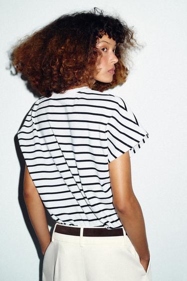 DROP SLEEVE T-SHIRT - striped by Zara - Image 3