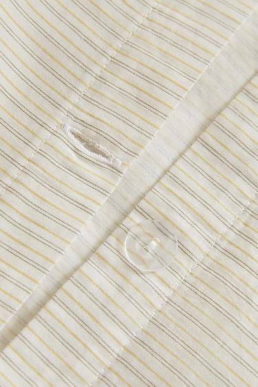 STRIPED SATEEN DUVET COVER (300 THREAD COUNT) - Ecru by Zara