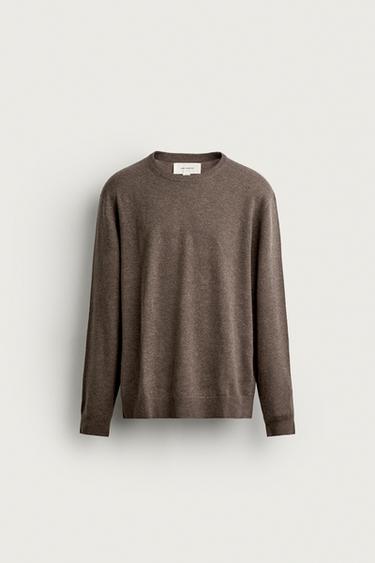 100% CASHMERE REGULAR FIT JUMPER - brown vigore by Zara