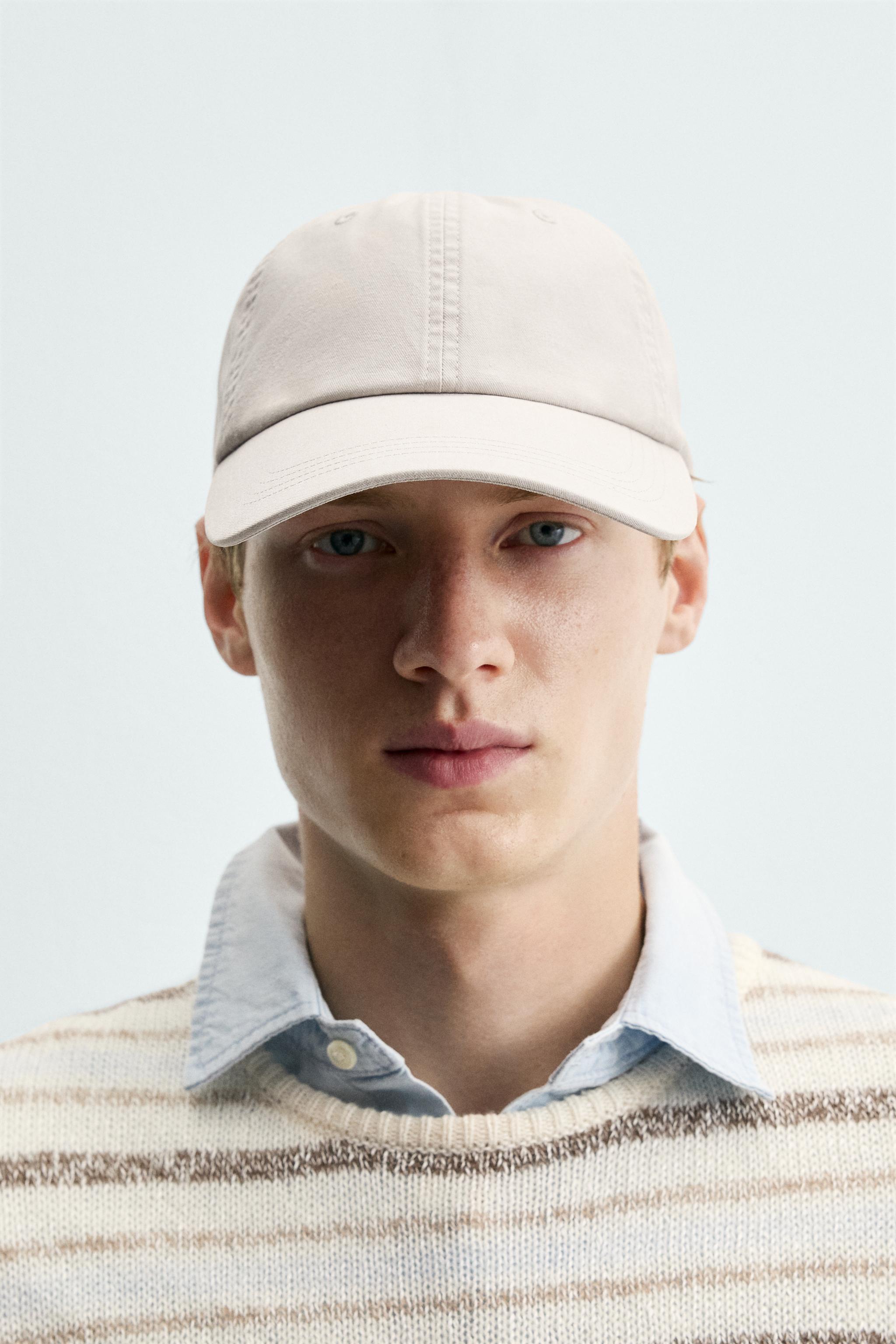 WASHED COTTON CAP — Light beige