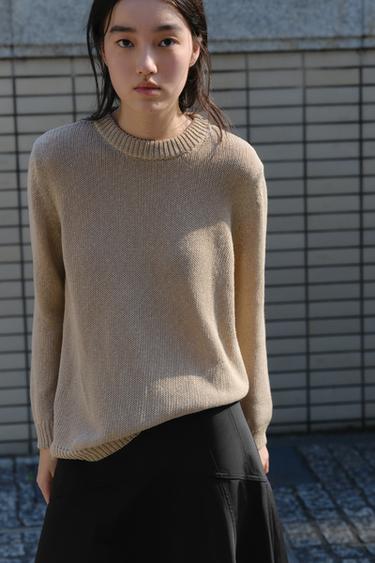 ストレートフィット ニットセーターサンド0Zaraのストレートフィット ニットセーター - サンド - 画像 0
