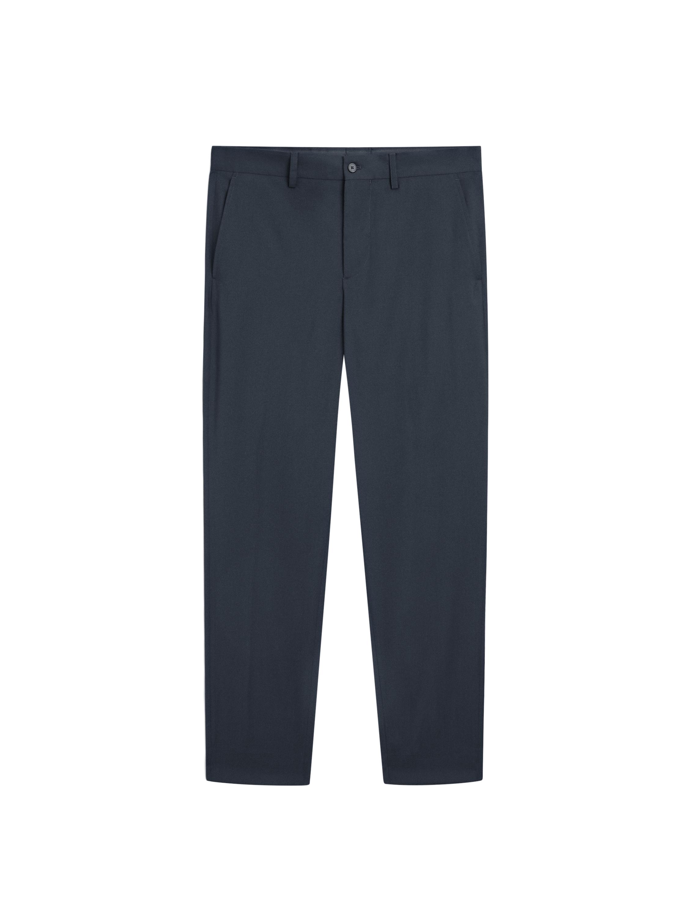 Wide-leg cool wool suit trousers — Navy blue