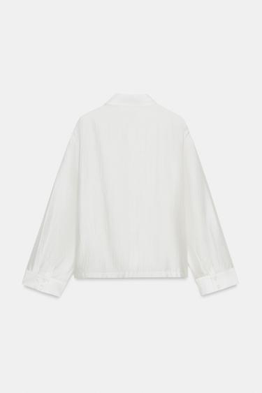 CHEMISE SATINÉE ALAMARS ZW COLLECTION - Blanc de Zara - Image 8