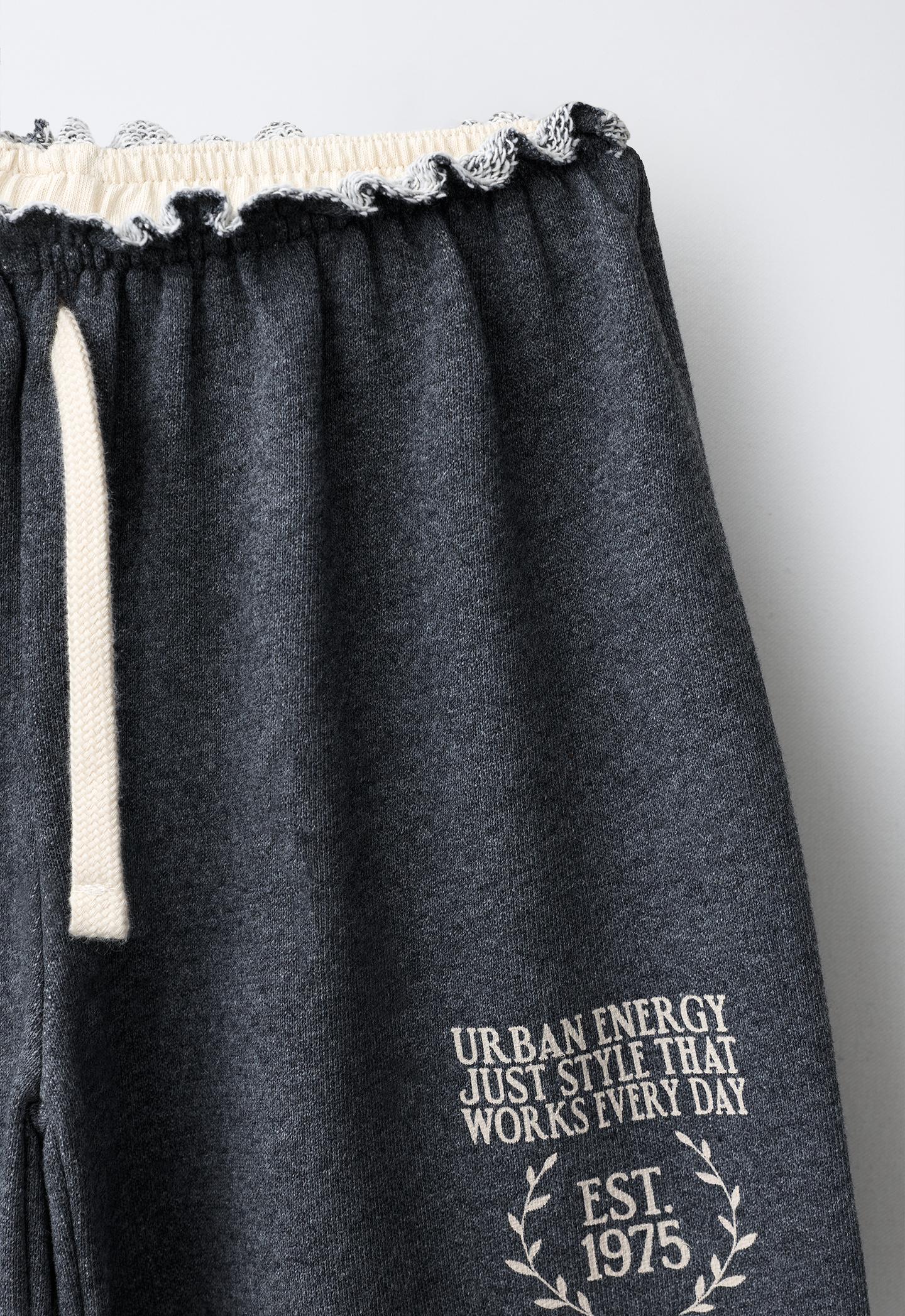 Детские брюки Zara Wide-Leg Pants with Gathered Waist, цвет: Серый меланжевый — фото 3