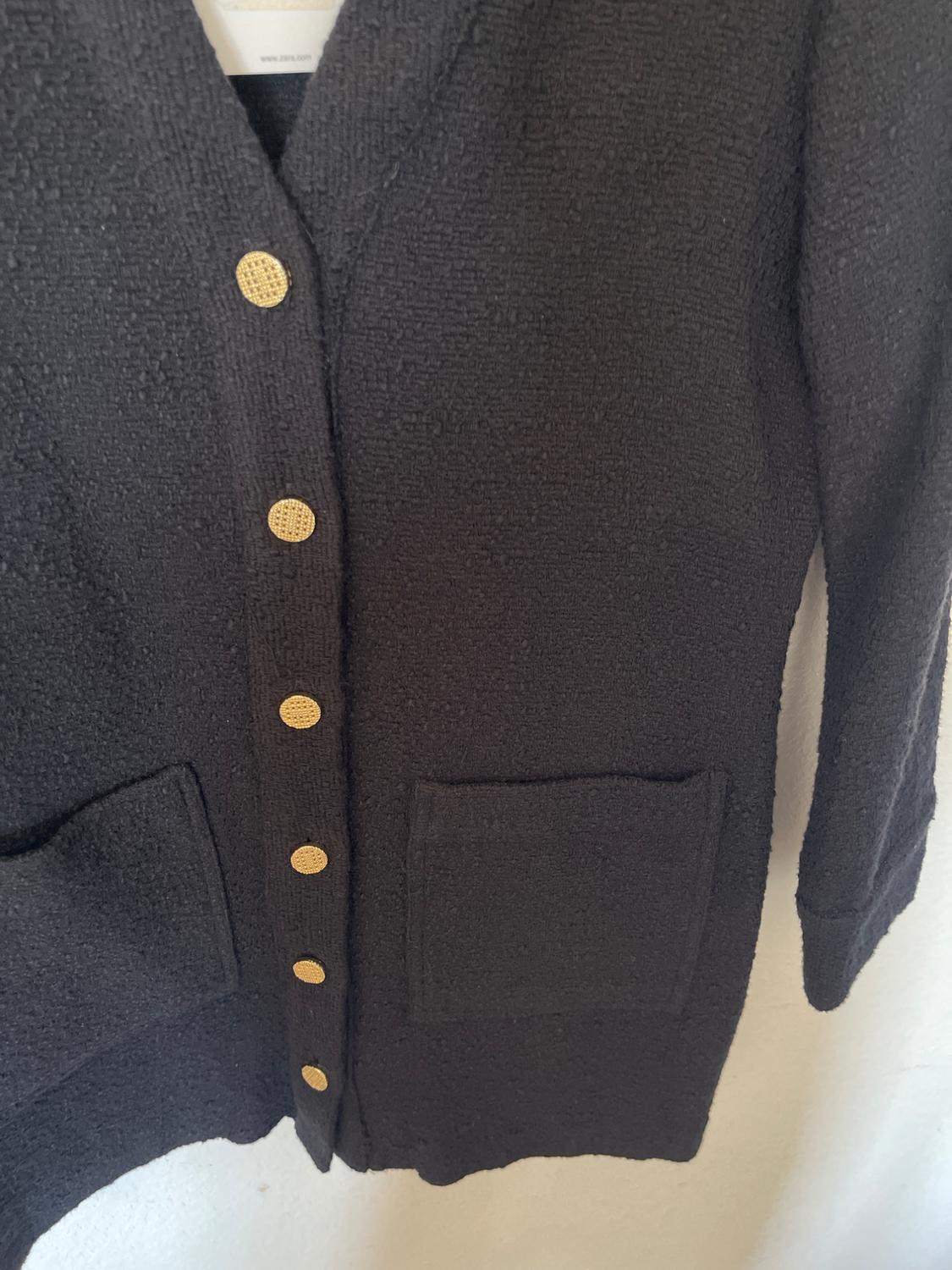 BLACK BUTTON DOWN KNIT DRESS - Image 2