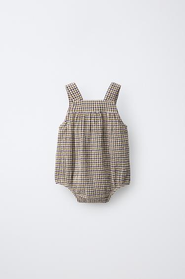 CHECKED TEXTURE ROMPER — Oil 2