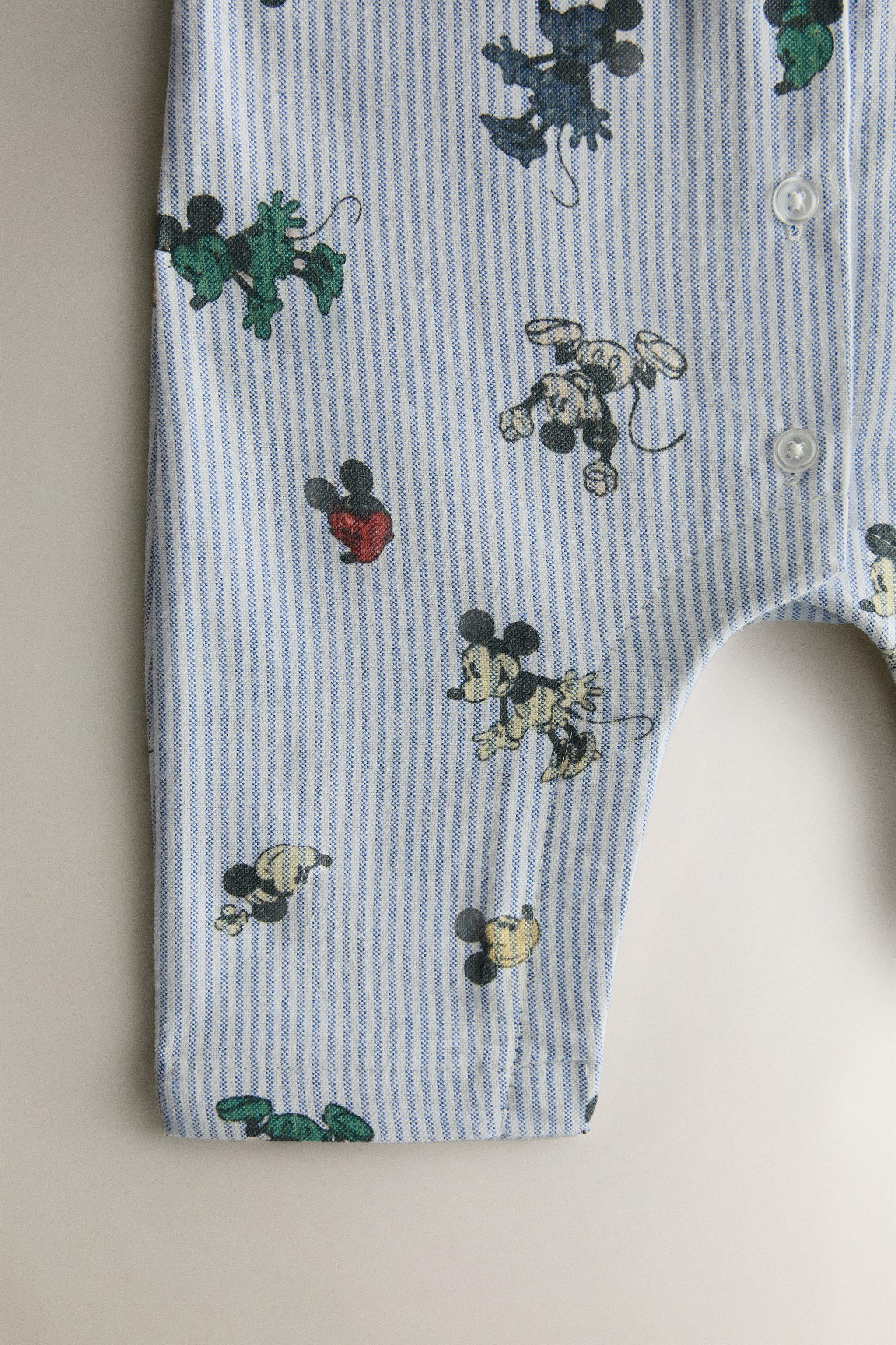 MICKEY & MINNIE © DISNEY FLANNEL BABY FOOTED ROMPER