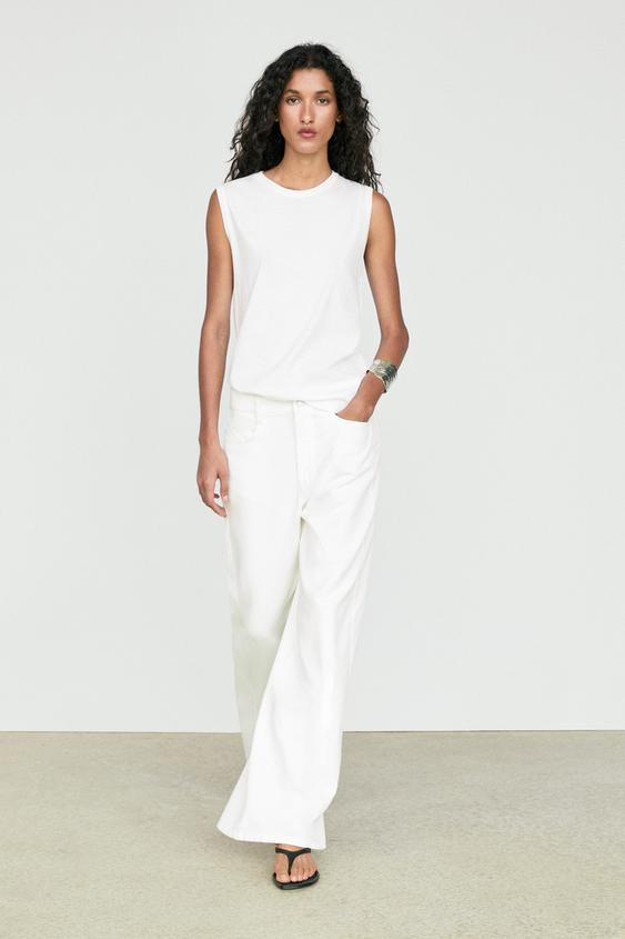 Débardeur 100 % coton - Blanc de Zara - Image 0
