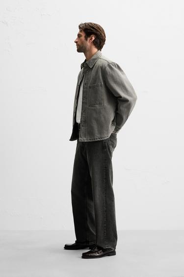 FADED DENIM OVERSHIRT - Grey by Zara - Image 3