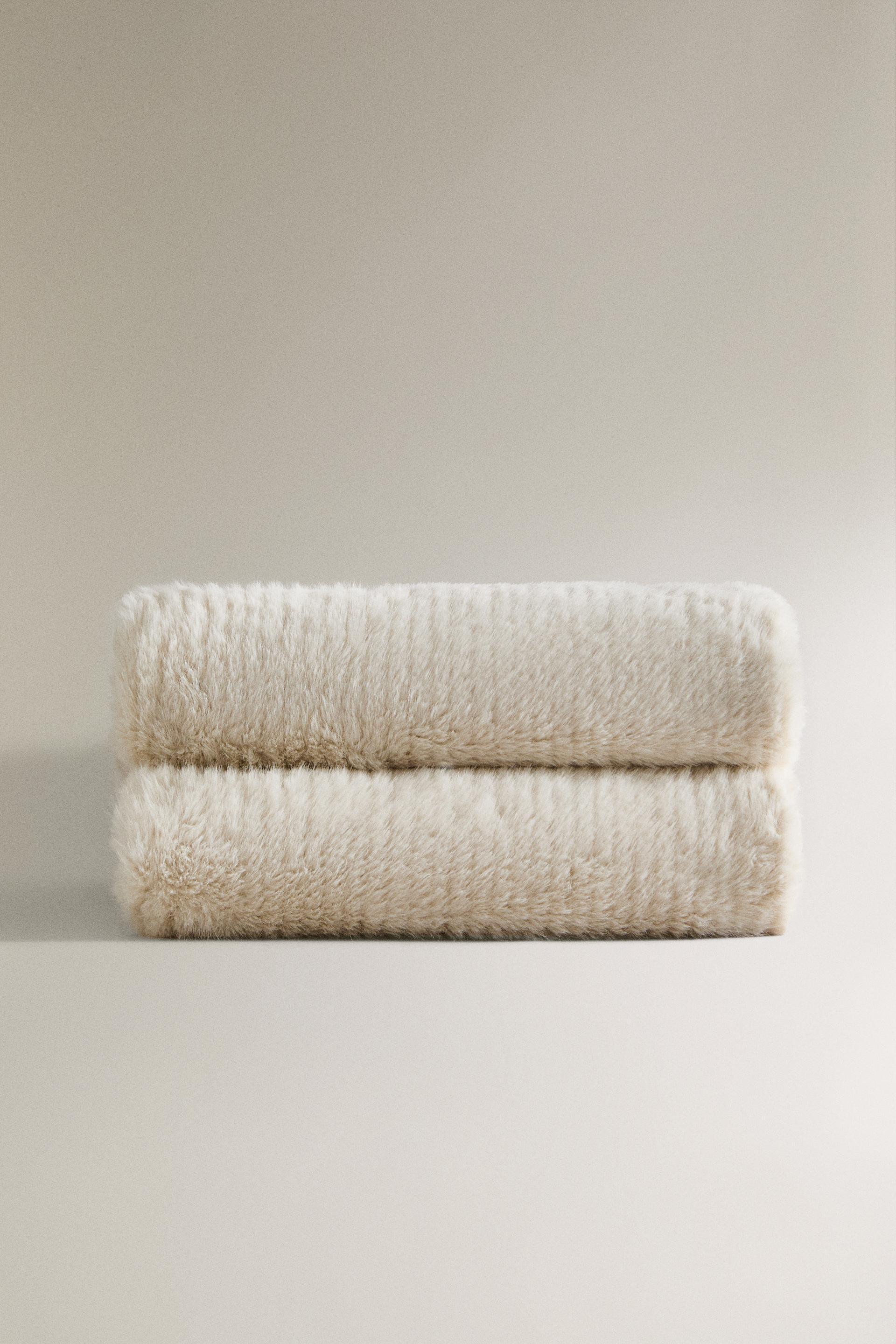 Zara faux fur blanket sale