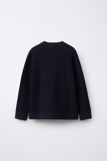 PULL EN MAILLE BASIQUE - Bleu marine de Zara - Image 1