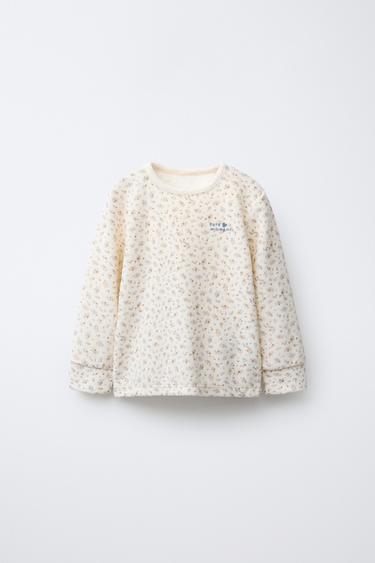 1 1/2-6 ANS/ PYJAMA VELOUR FLEURS - Écru de Zara - Image 1