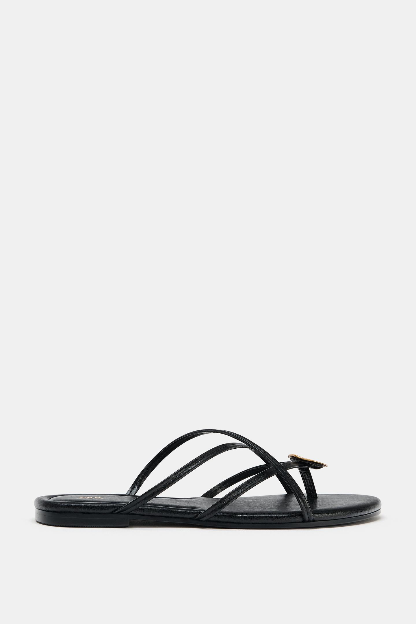 Женские сандалии Zara Multi-Strap Flat, цвет: Чёрный — фото 1