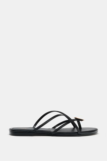 MULTI-STRAP FLAT SANDALS - Black by Zara