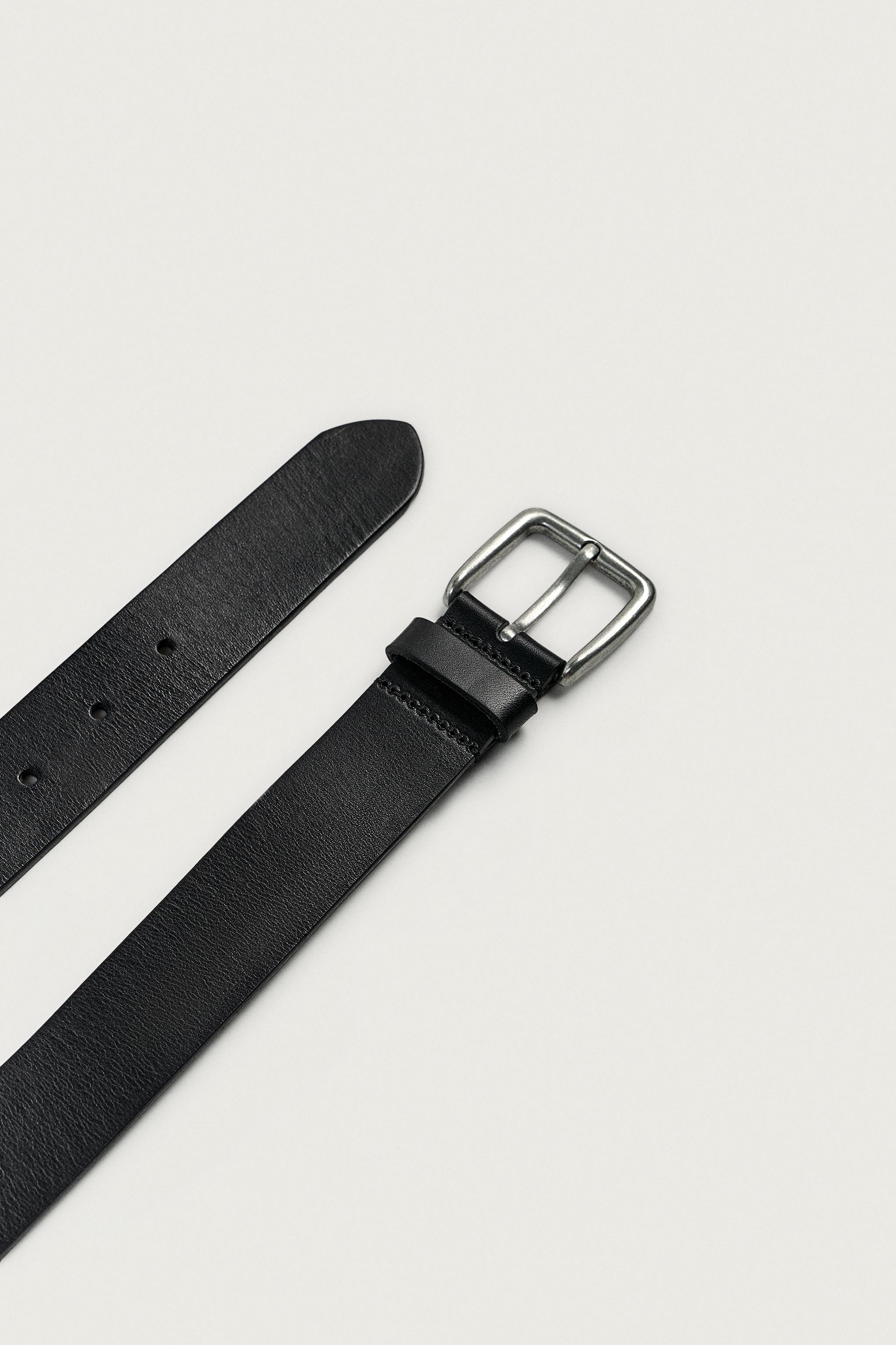 LEATHER BELT — Black