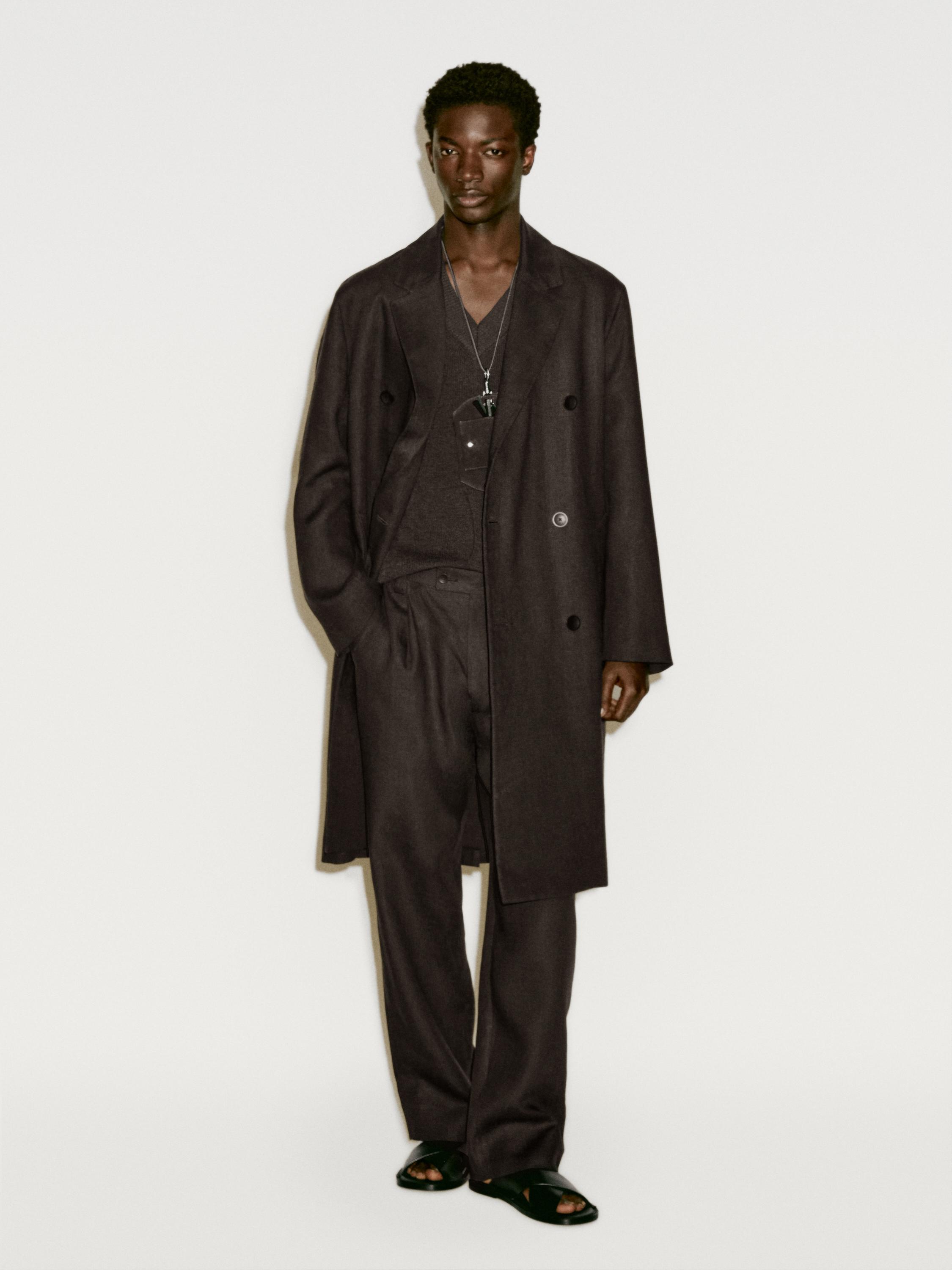 Linen blend trench coat - Limited Edition - Khaki | ZARA Linen blend trench coat - Limited Edition - Khaki | ZARA