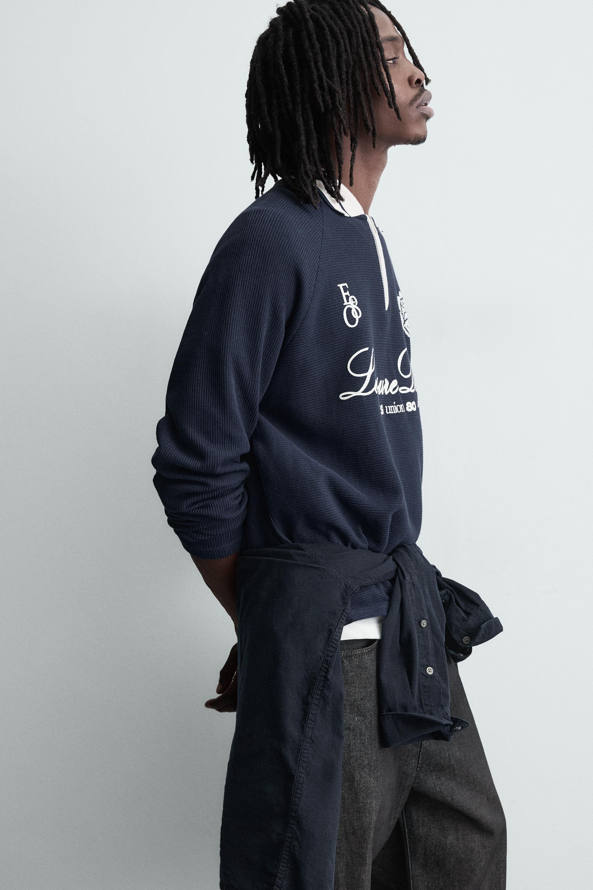 PRINTED POLO SHIRT. CONTRAST