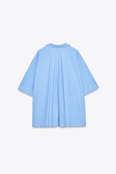 ZW COLLECTION OVERSIZE SHIRT - Blue by Zara - Image 1