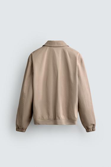 BLOUSON REGULAR FIT EN COTON - Gris taupe de Zara - Image 7