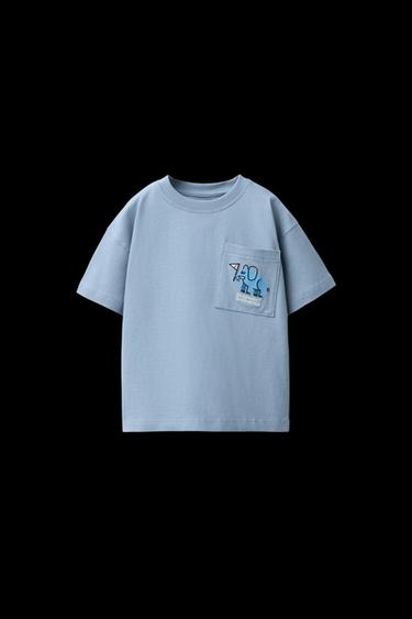 CAMISETA BORDADO ANIMALES - Azul de Zara - Imagen 0